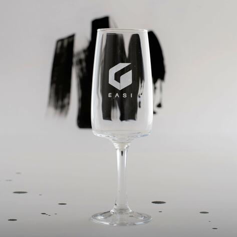 graveren champagneglas Equip met logo 